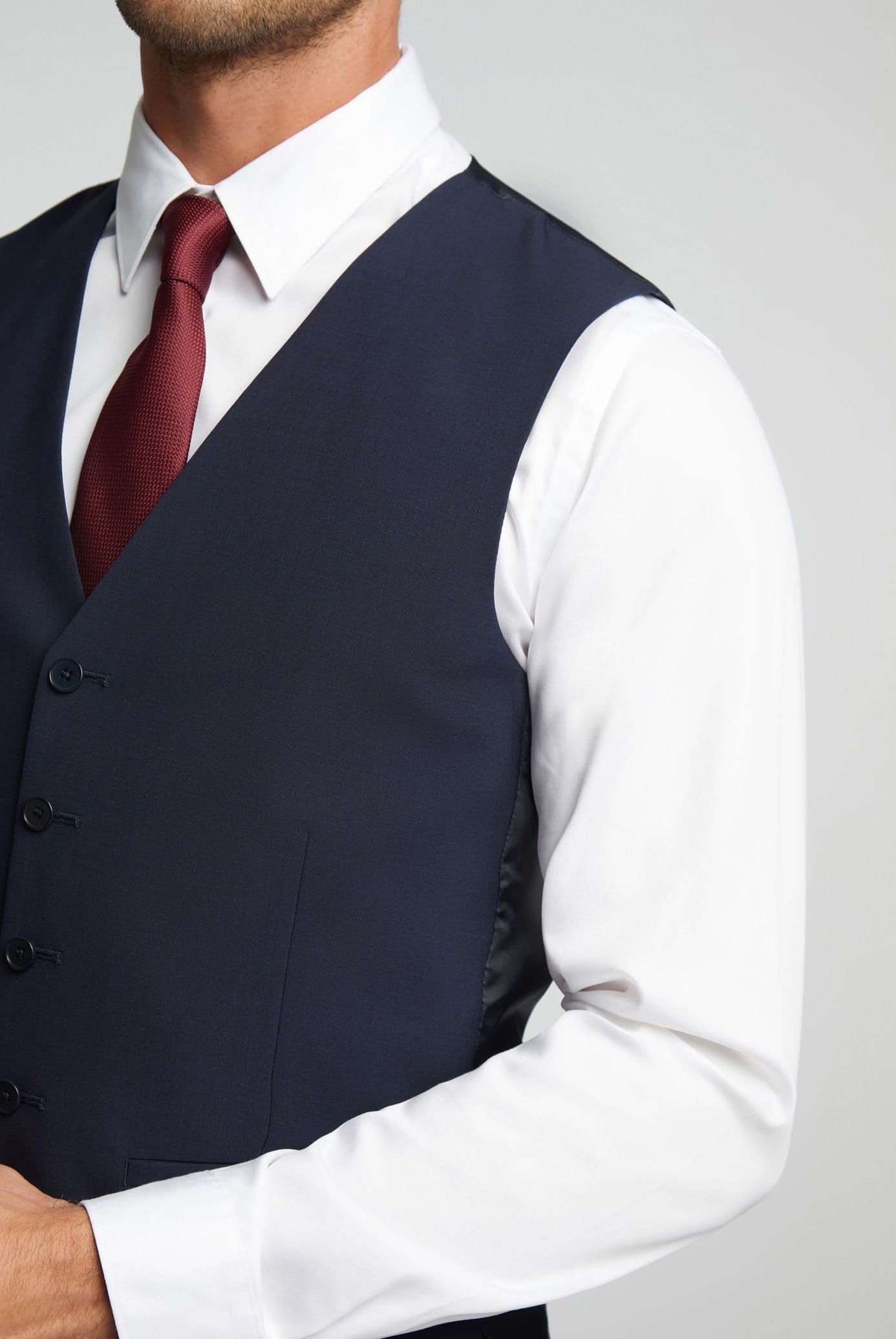 Ted Baker Ted Baker Men's Premium Navy Panama Waistcoat - 4