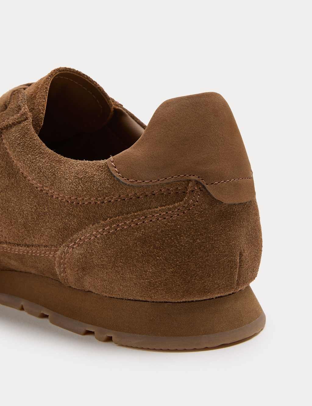 Marks & Spencer M&S Suede Lace Up Runner Trainers Tan - 2