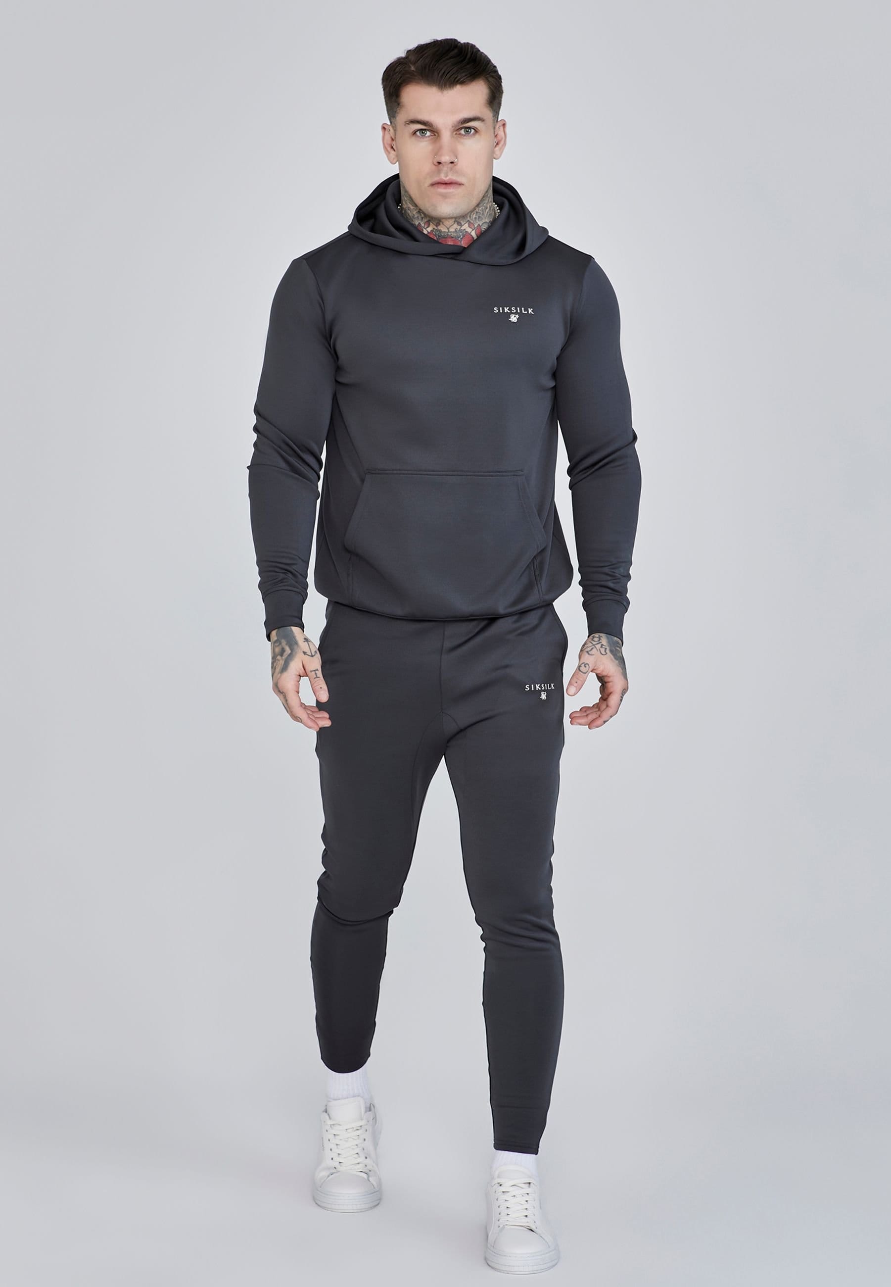 SikSilk SikSilk Men's Essentials Poly Hoodie in Grey - 4