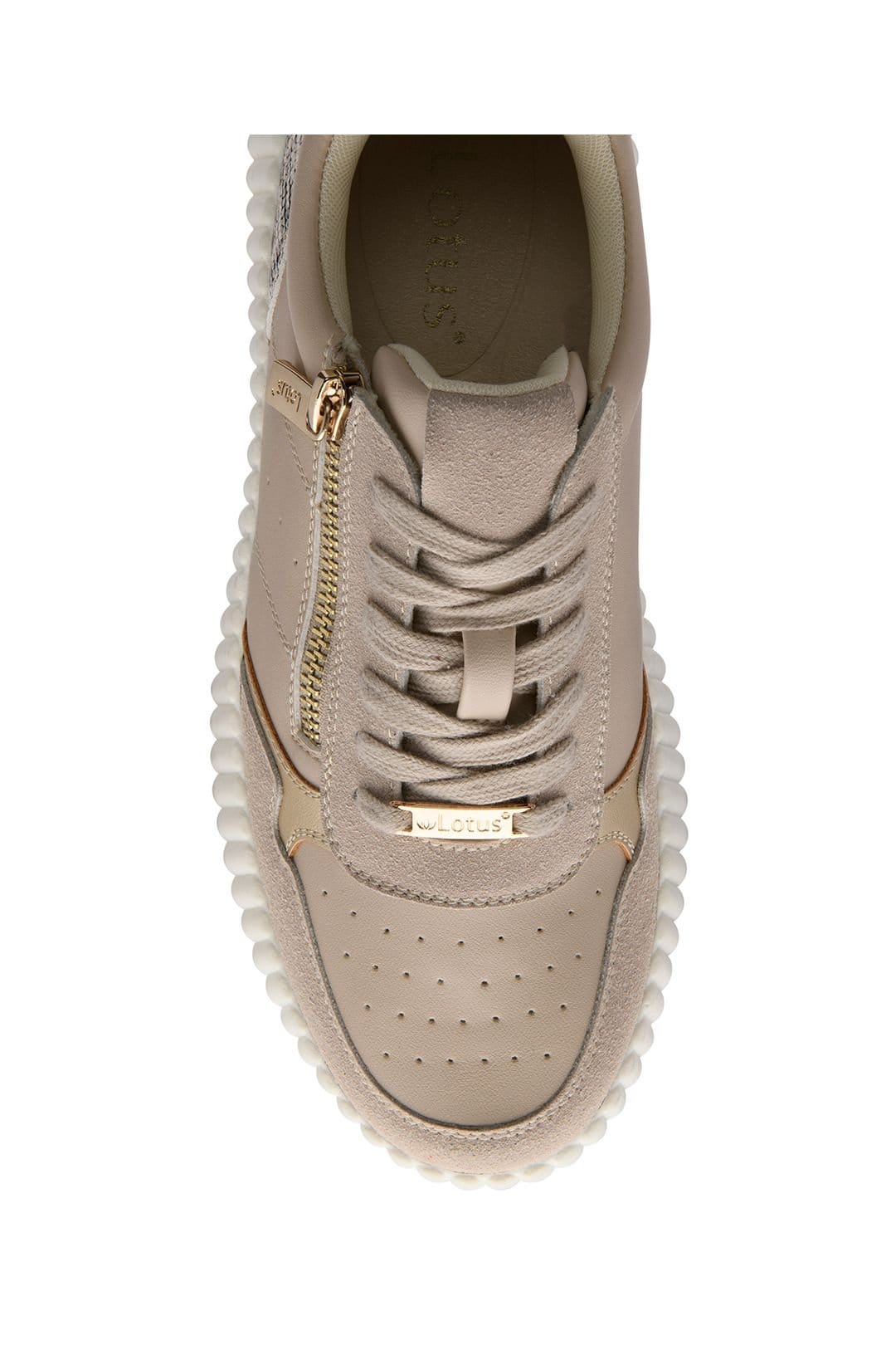 Lotus Lotus Women's 'Paige' Zip-Up Trainers in Natural - 4