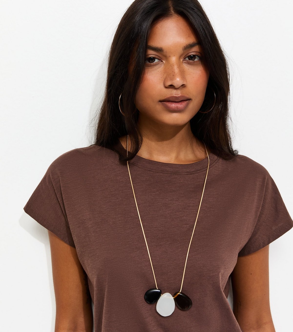 New Look Women's Dark Brown Grown On Sleeve T-Shirt New Look - 2