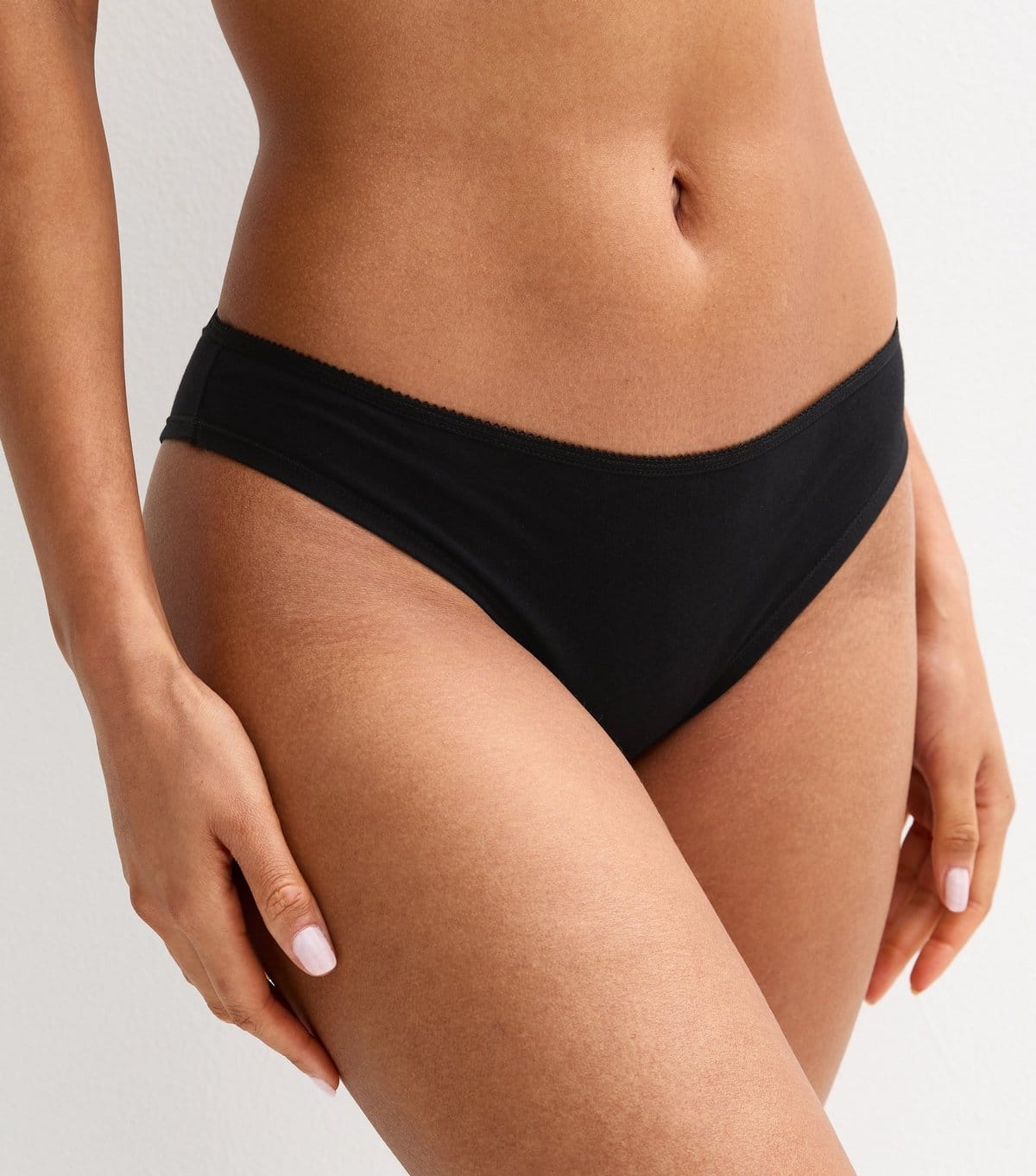 New Look Women's Black Cotton Jersey Ruched Back Brazilian Briefs New Look - 4