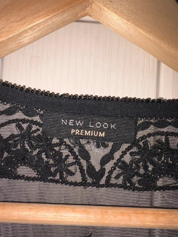 New Look Festival style embellished black sheer kimono cardigan - size 10
