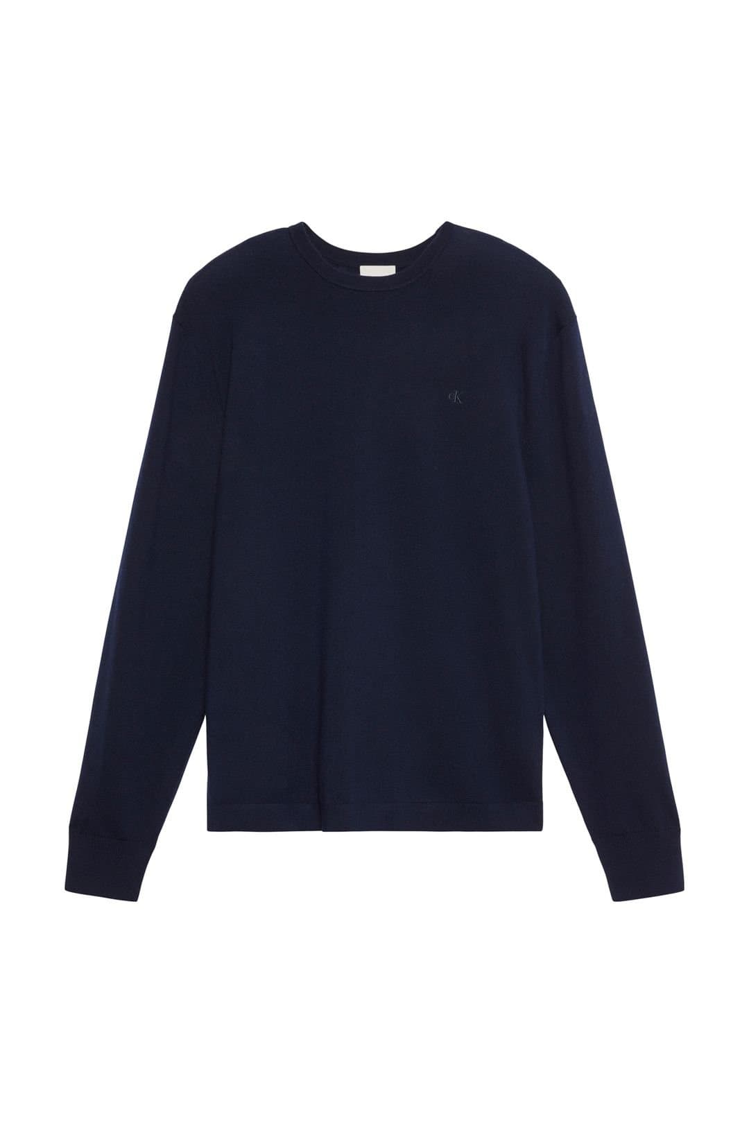 Calvin Klein Calvin Klein Men's Long Sleeved Merino Wool Crew Neck Jumper Blue
