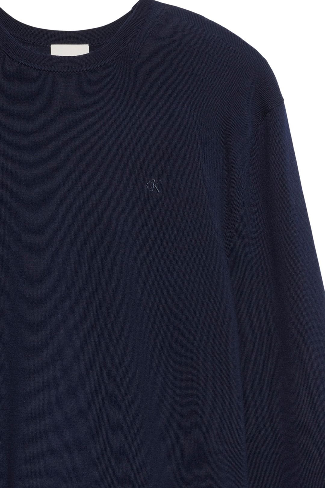 Calvin Klein Calvin Klein Men's Long Sleeved Merino Wool Crew Neck Jumper Blue - 3