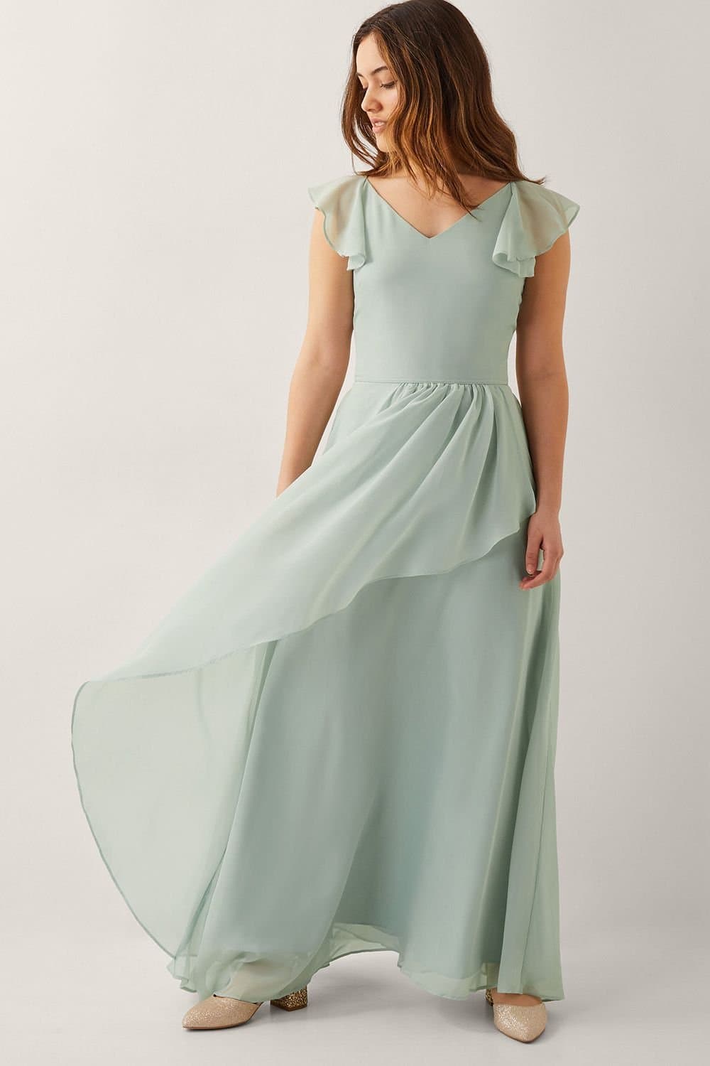 Monsoon Monsoon Women's Indi Tie-Back Prom Dress Purple in Green