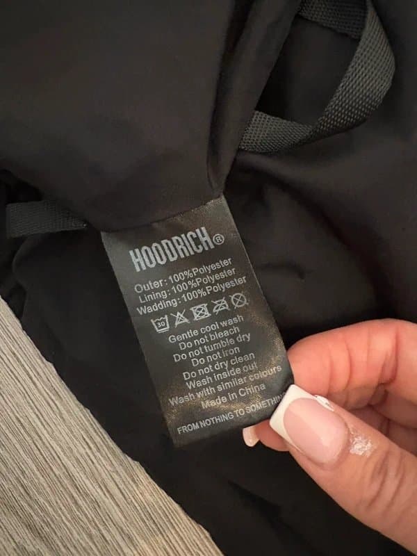 Hoodrich Hoodrich Black Puffer Jacket Coat Size L Hooded Winter Bubble Puffa Streetwear Mens