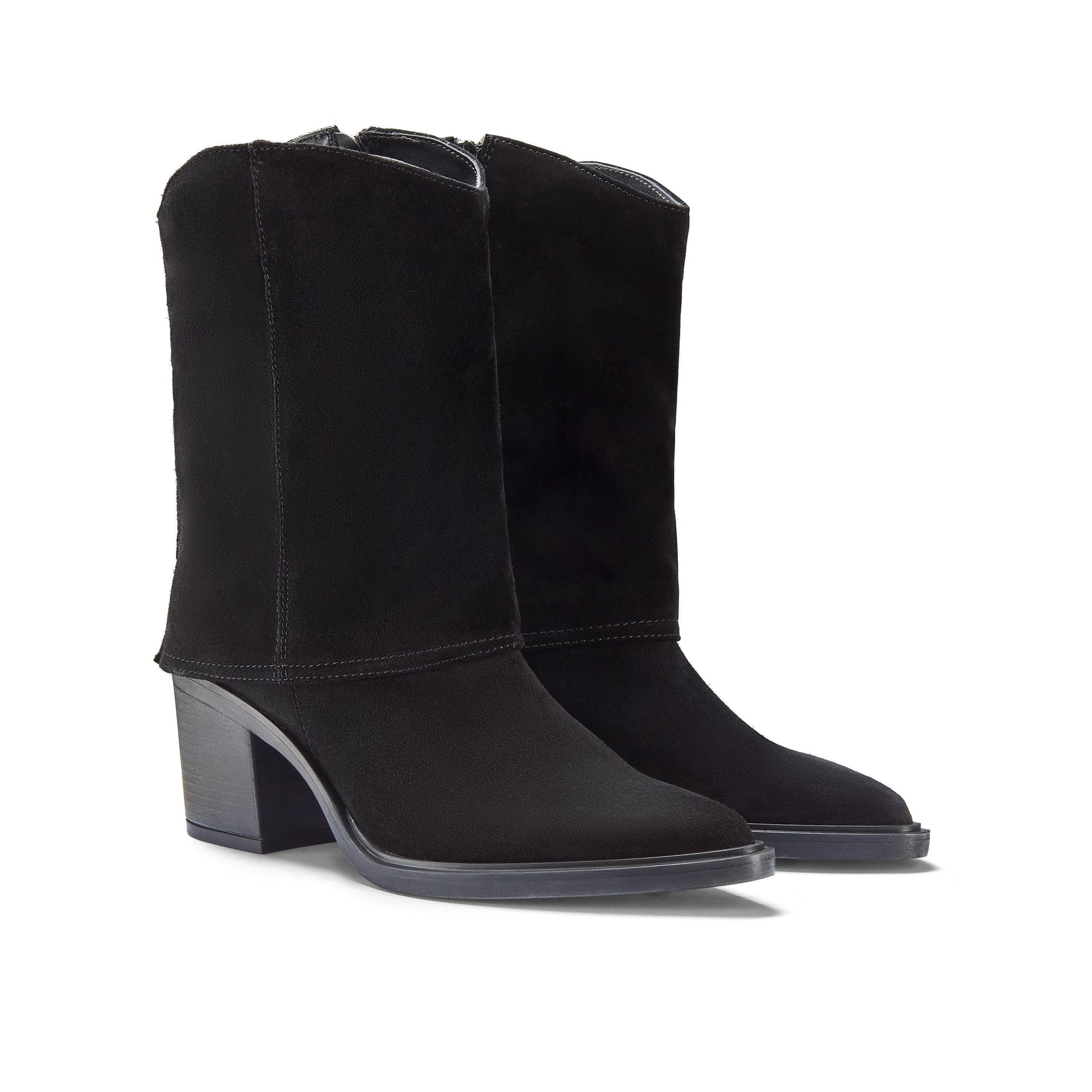 Clarks Clarks Women's Jesse Mid Black Suede Ankle Boots, Mid Calf Boots - 4