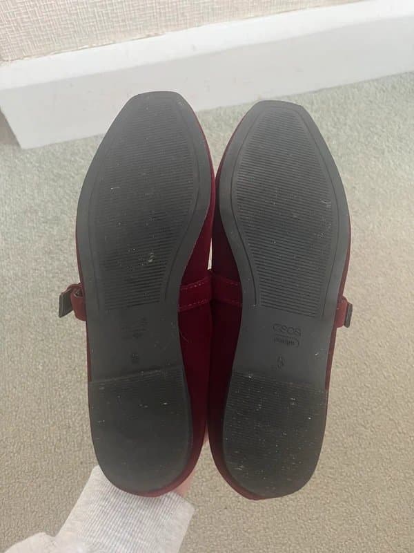 ASOS ASOS Ballerina Flats in Burgundy Velvet