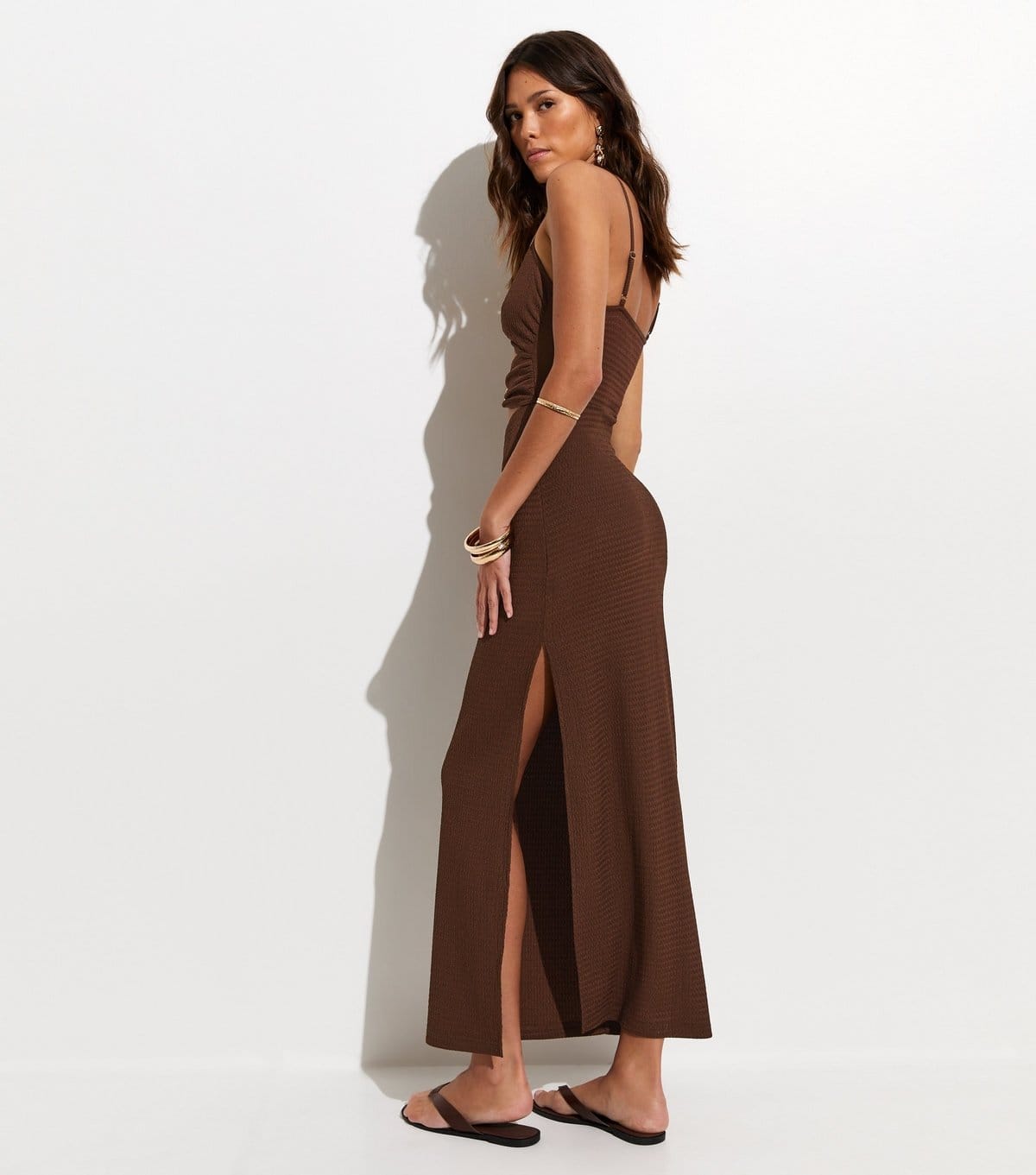 New Look Women's Dark Brown Cutout Ring Beach Maxi Dress New Look - 4