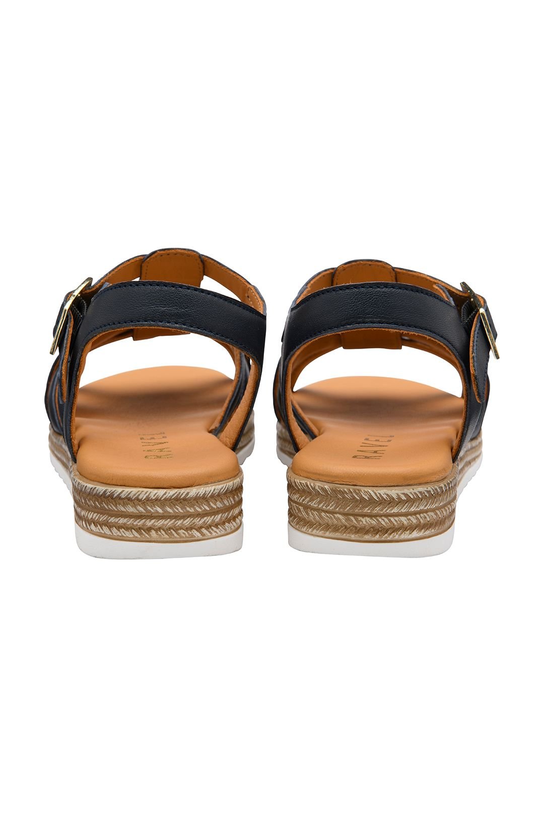 Ravel Ravel Women's 'Ryal' Leather Flat Sandals in Navy - 3