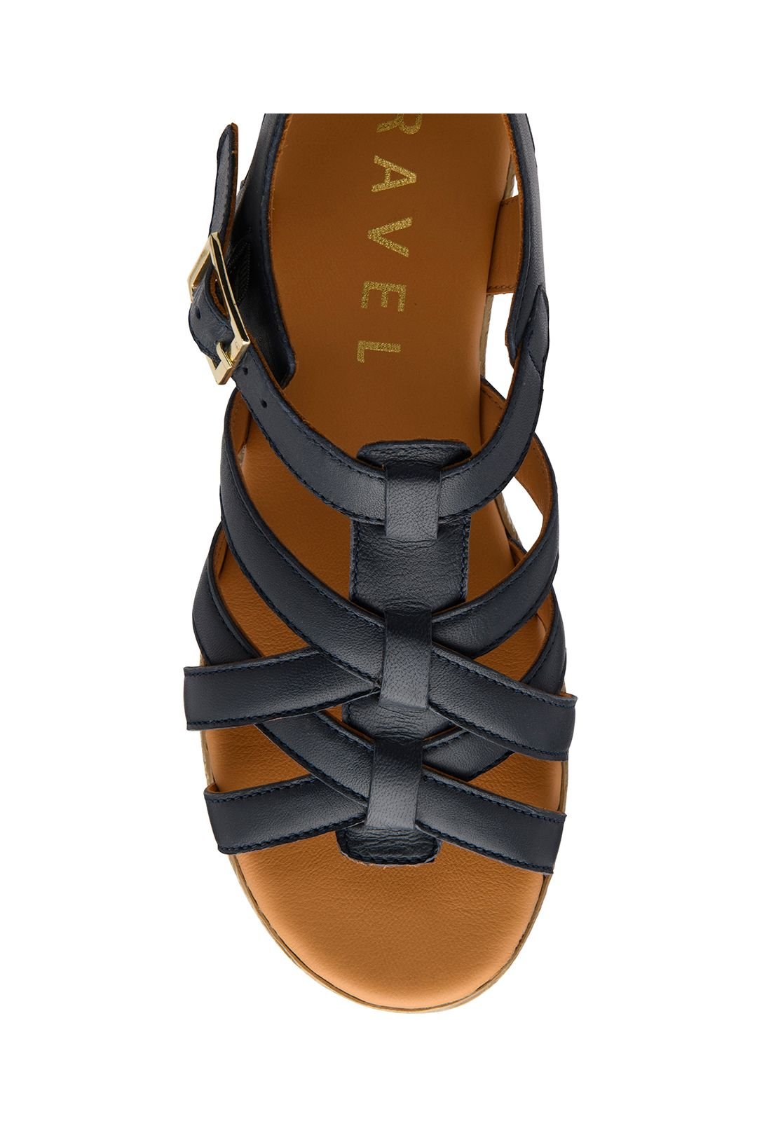 Ravel Ravel Women's 'Ryal' Leather Flat Sandals in Navy - 4