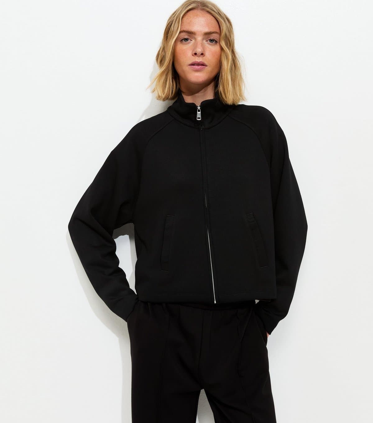 New Look Women's Premium Black High Neck Zip Up Sweatshirt New Look
