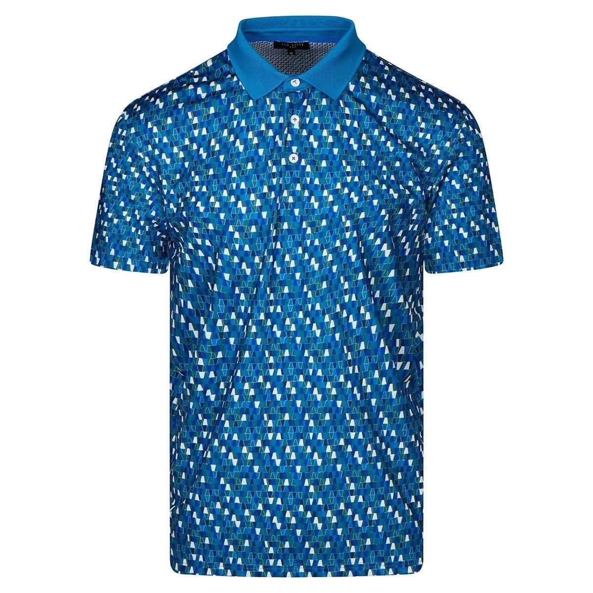 Ted Baker Ted Baker Men's Allcot Geo Print Golf Polo Shirt in Turquoise