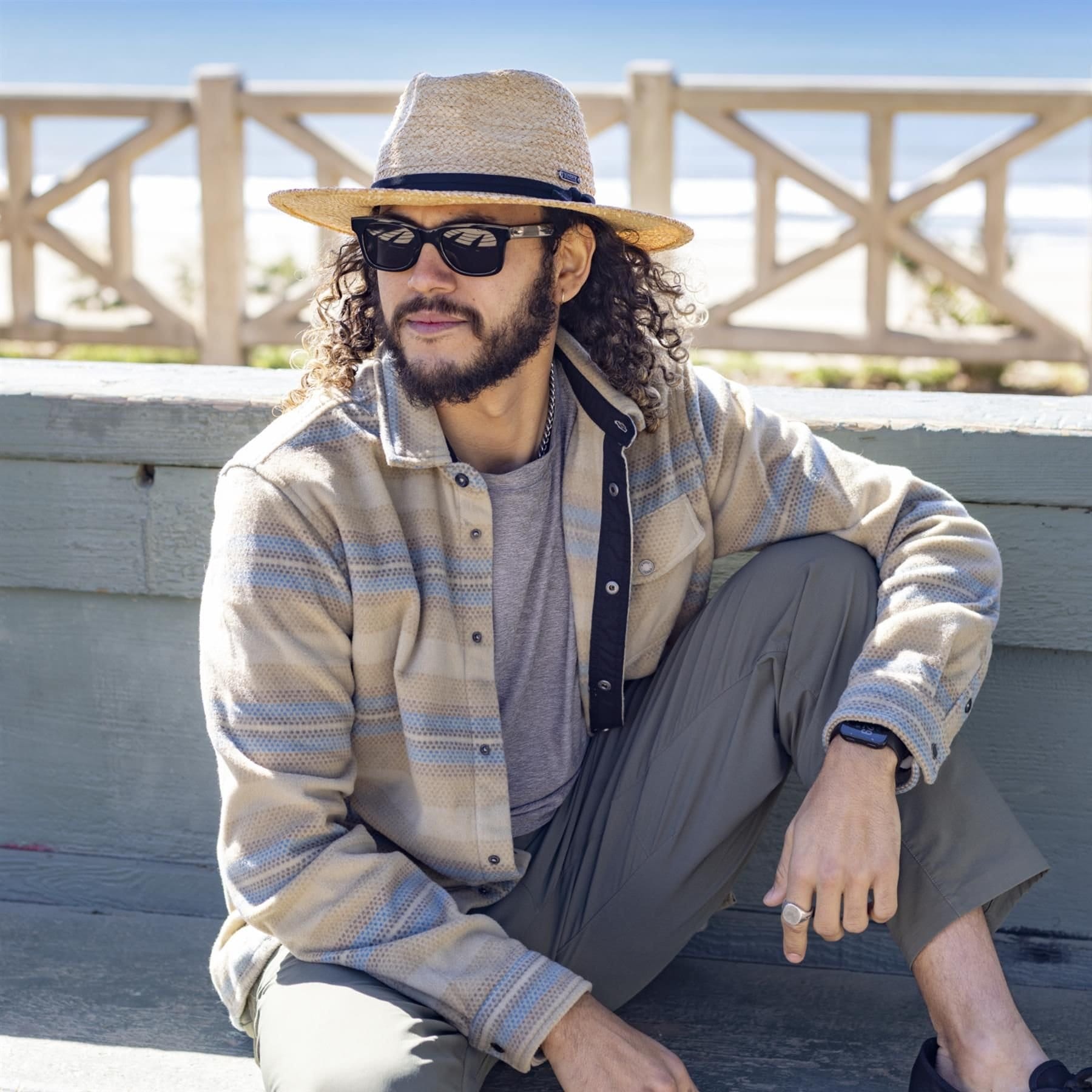 Sunday Afternoons Sunday Afternoons Men's 'Tulum' Lightweight Breathable UPF 50+ Raffia Fedora in Beige - 4