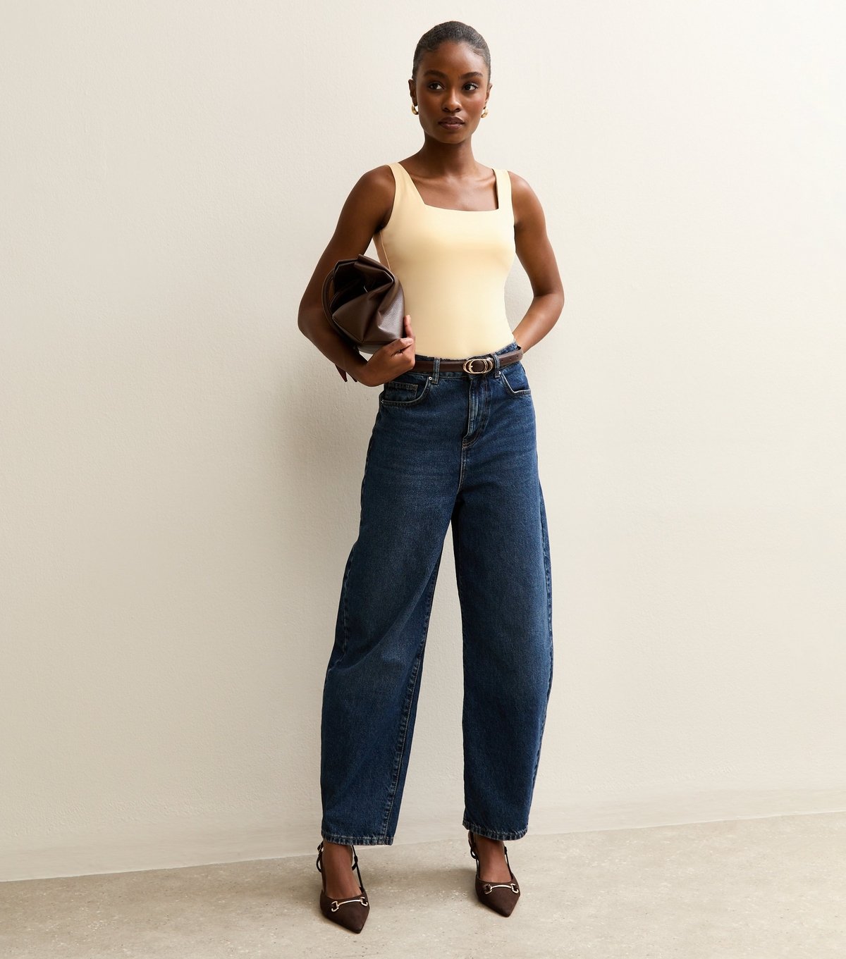 New Look Women's Light Yellow Square Neck Bodysuit New Look - 3