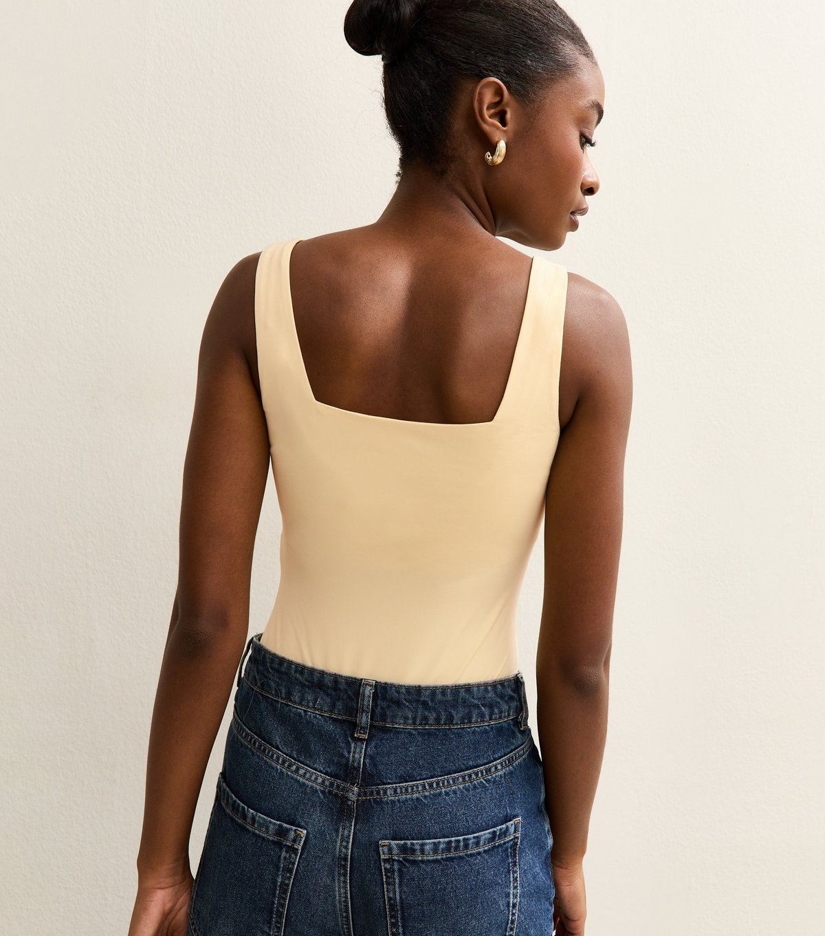 New Look Women's Light Yellow Square Neck Bodysuit New Look - 4