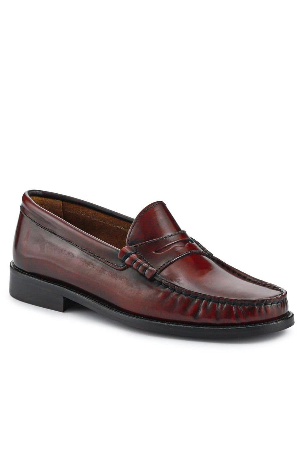Jones Bootmaker Jones Bootmaker Women's Perna Smart Leather Moccasins in Burgundy