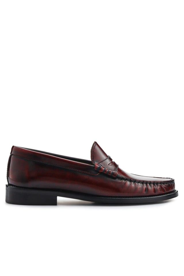 Jones Bootmaker Jones Bootmaker Women's Perna Smart Leather Moccasins in Burgundy - 2