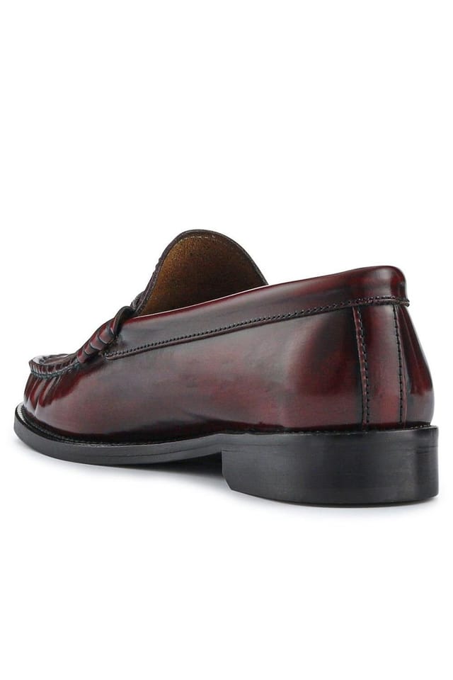 Jones Bootmaker Jones Bootmaker Women's Perna Smart Leather Moccasins in Burgundy - 3