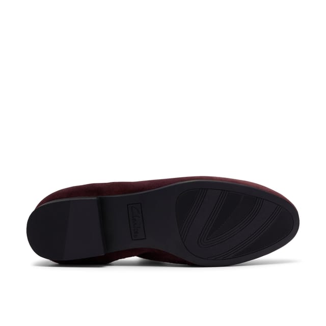 Clarks Clarks Women's Tamna Pure Brown Suede Loafers, Slip Ons in Wine - 3
