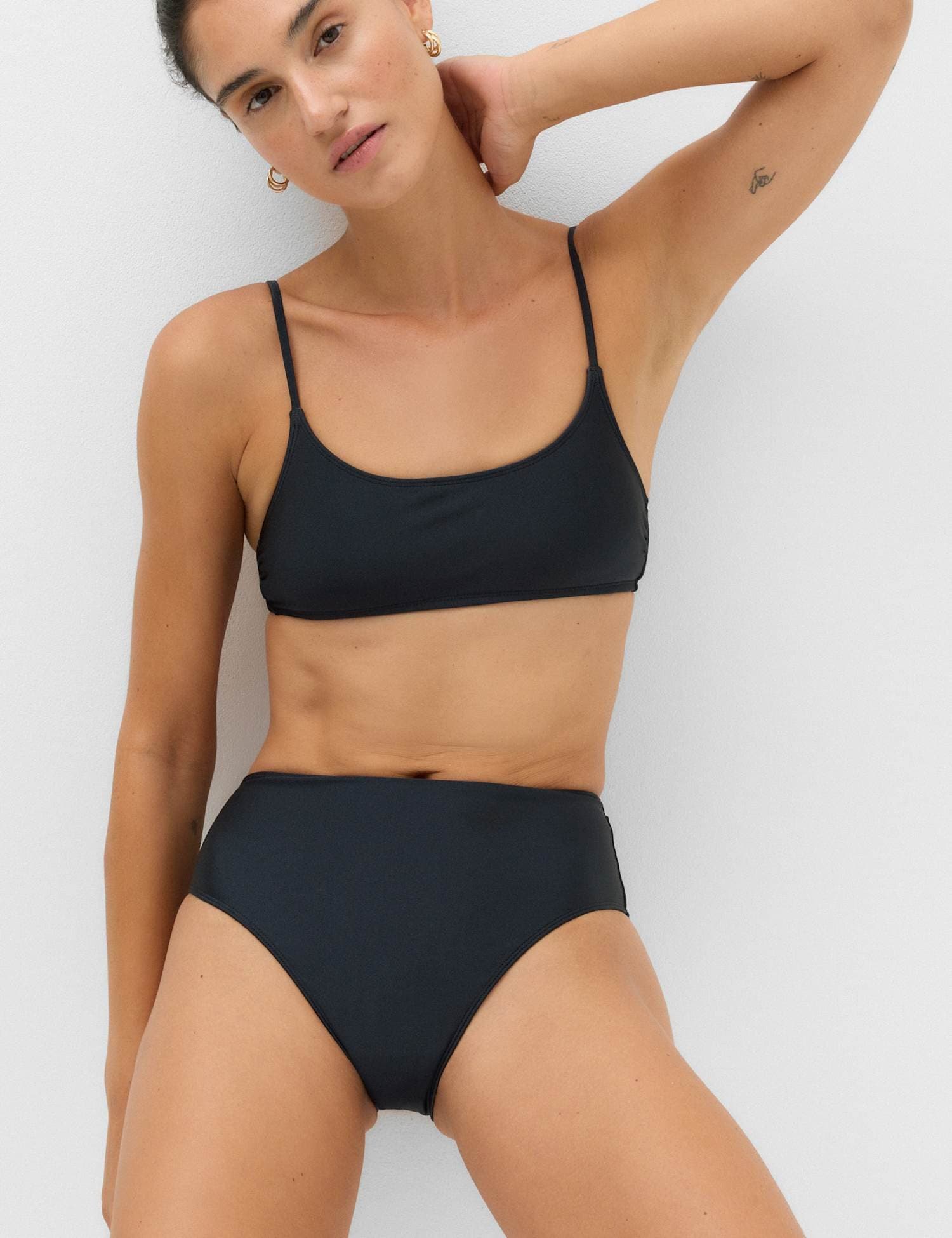 Marks & Spencer M&S High Waisted High Leg Bikini Bottoms Dark Ink