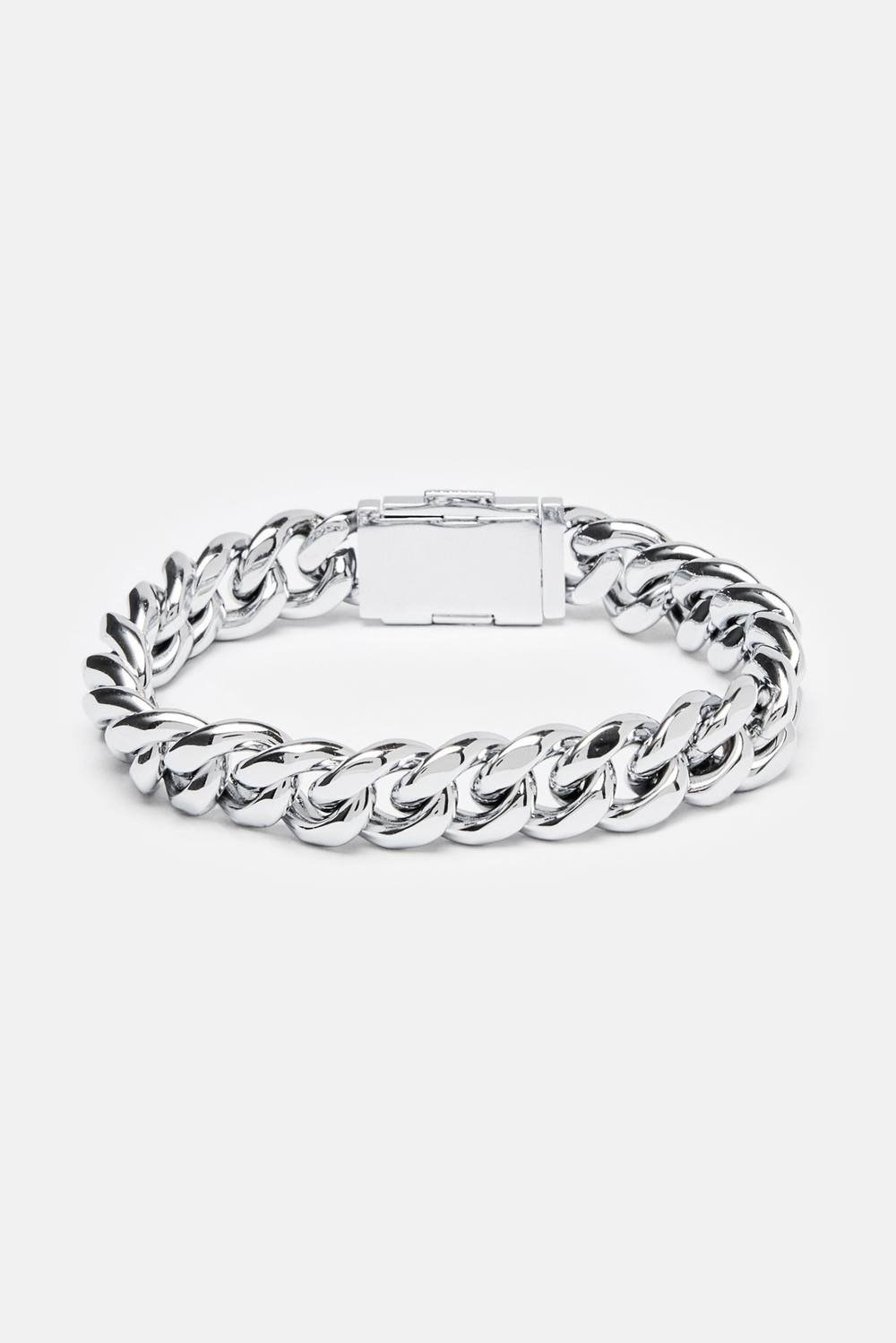 Cernucci Cernucci Men's 12mm Miami Cuban Link Bracelet in Metallic Silver - 2