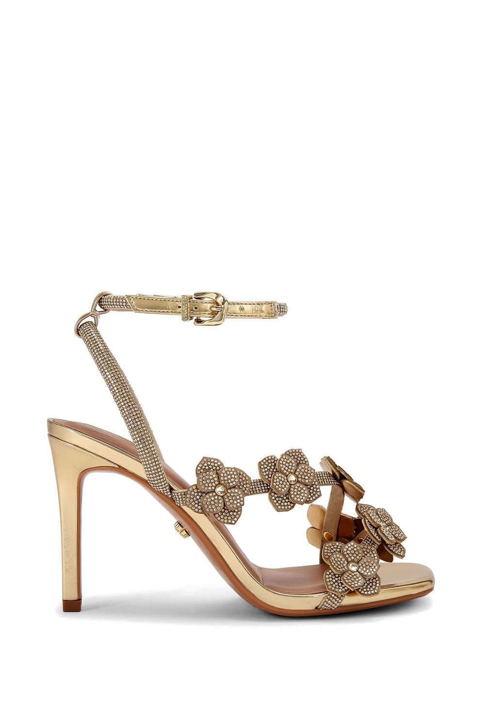 Carvela Carvela Gold Crystal Petalo Sandal Heels