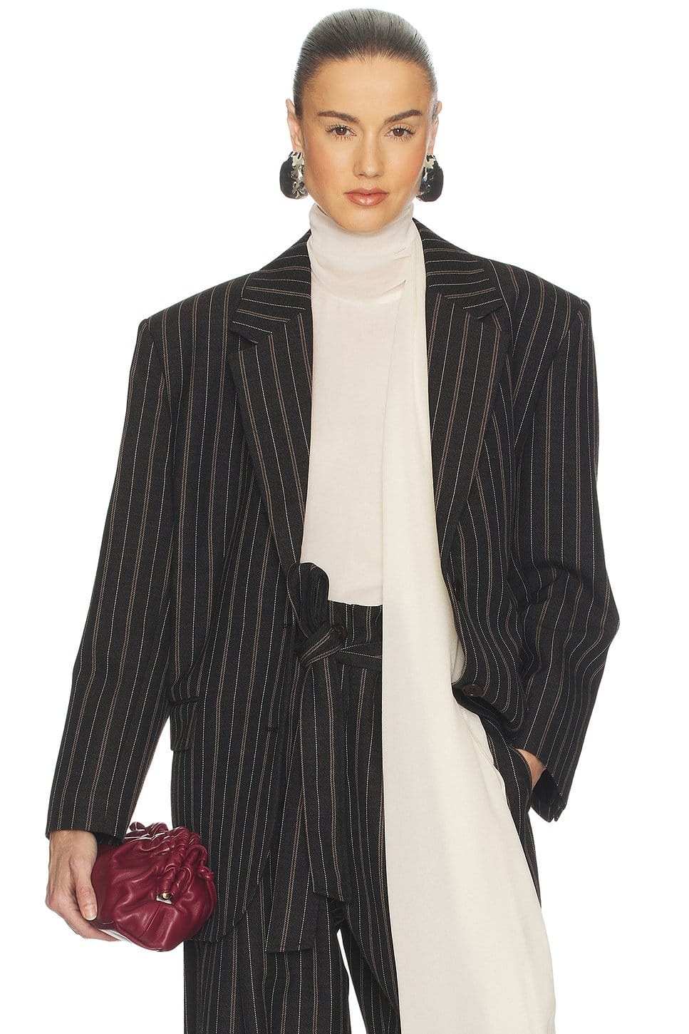 revolve Stripe Twill Boyfriend Blazer - 1