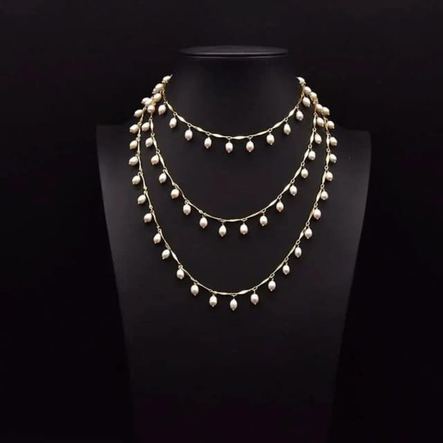 Angel Barocco Angel Barocco Women's Long Freshwater Pearl Chain Necklace - 2