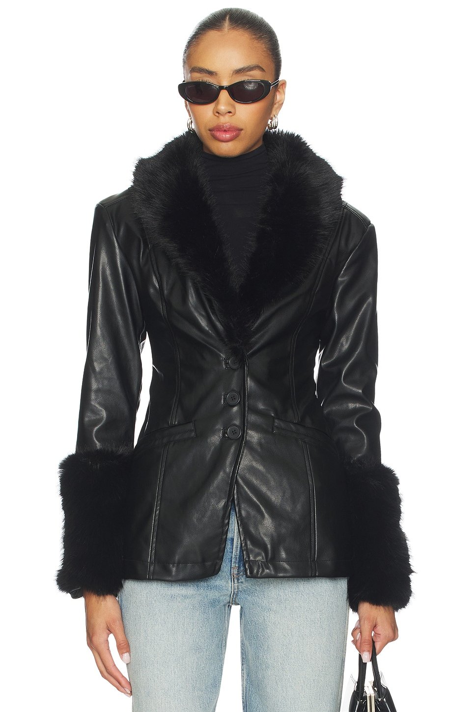 revolve Faux Fur Collar Jacket - 1