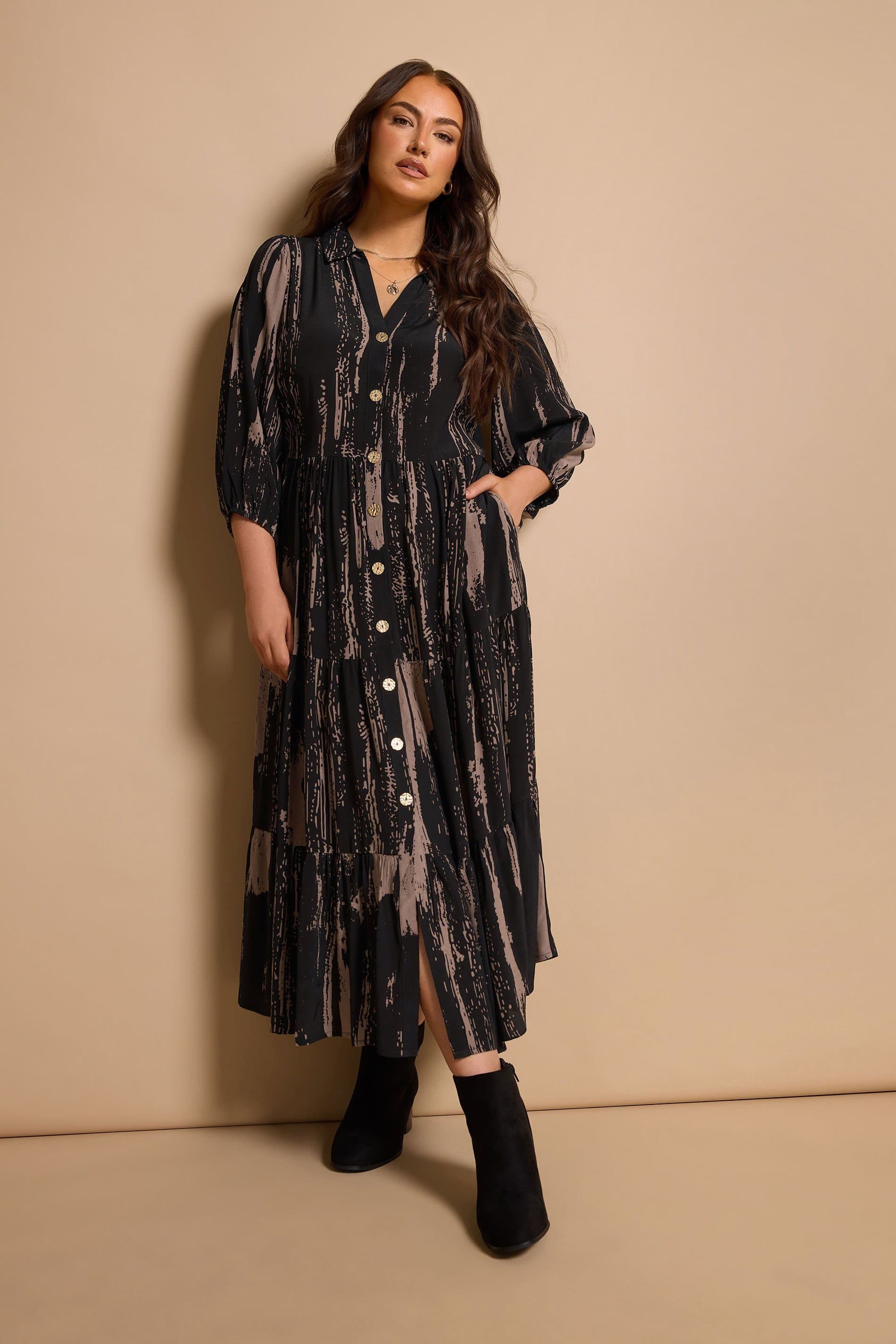 Evans Evans Women's Premium Tiered Maxi Dress in Black