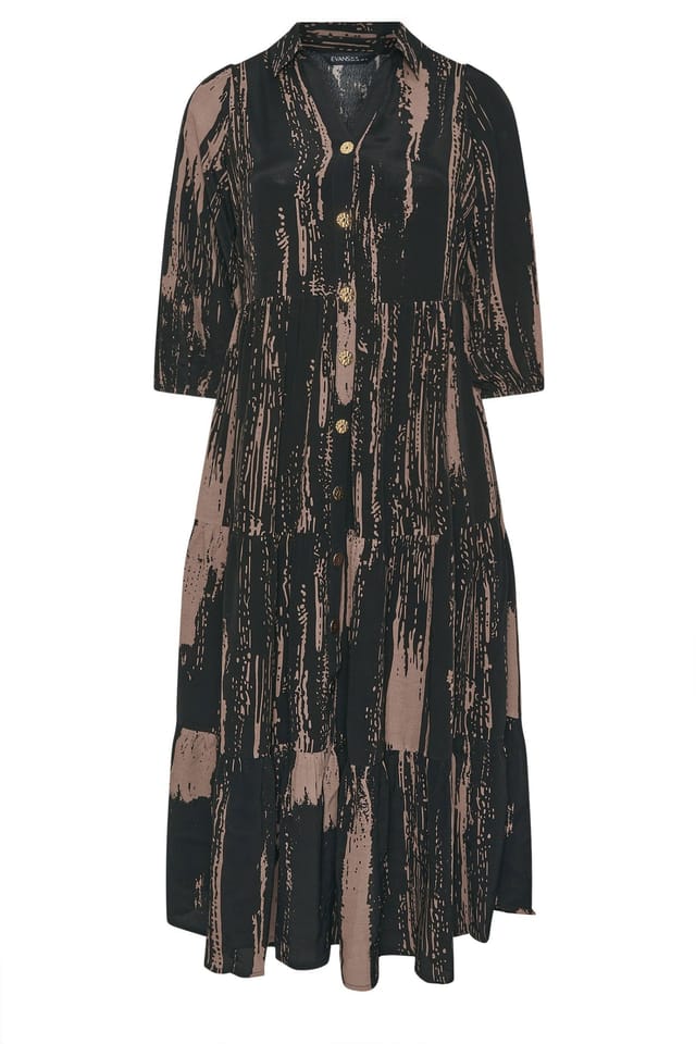 Evans Evans Women's Premium Tiered Maxi Dress in Black - 2