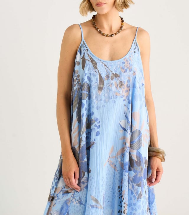 Gini London Women's Blue Floral Strappy Midi Dress Gini London New Look - 3