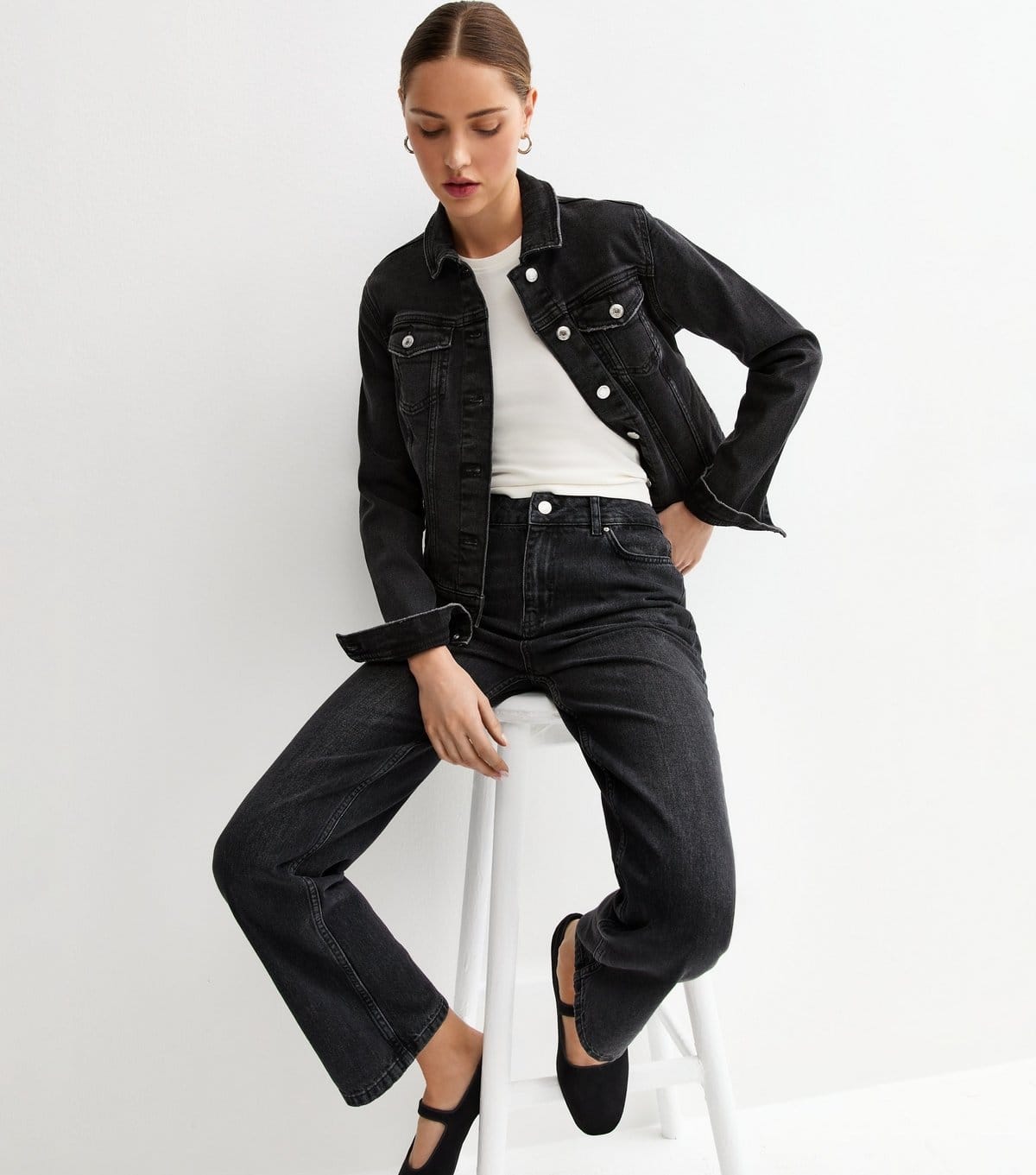 New Look Black Anica Straight Jeans