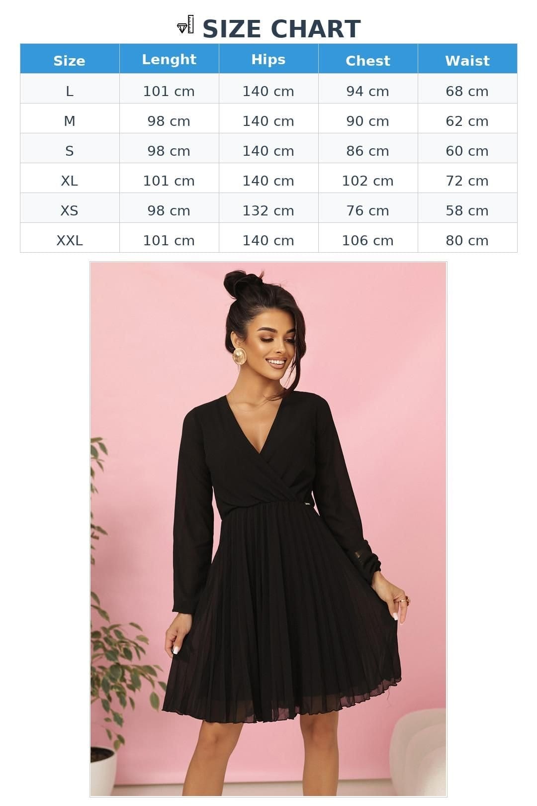 Love Lace Love Lace Women's Black Chiffon Wrap Cocktail Dress with Pleats - 4