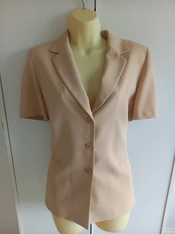 Dorothy Perkins Vintage Dorothy Perkins sandy beige short sleeve blazer - 1