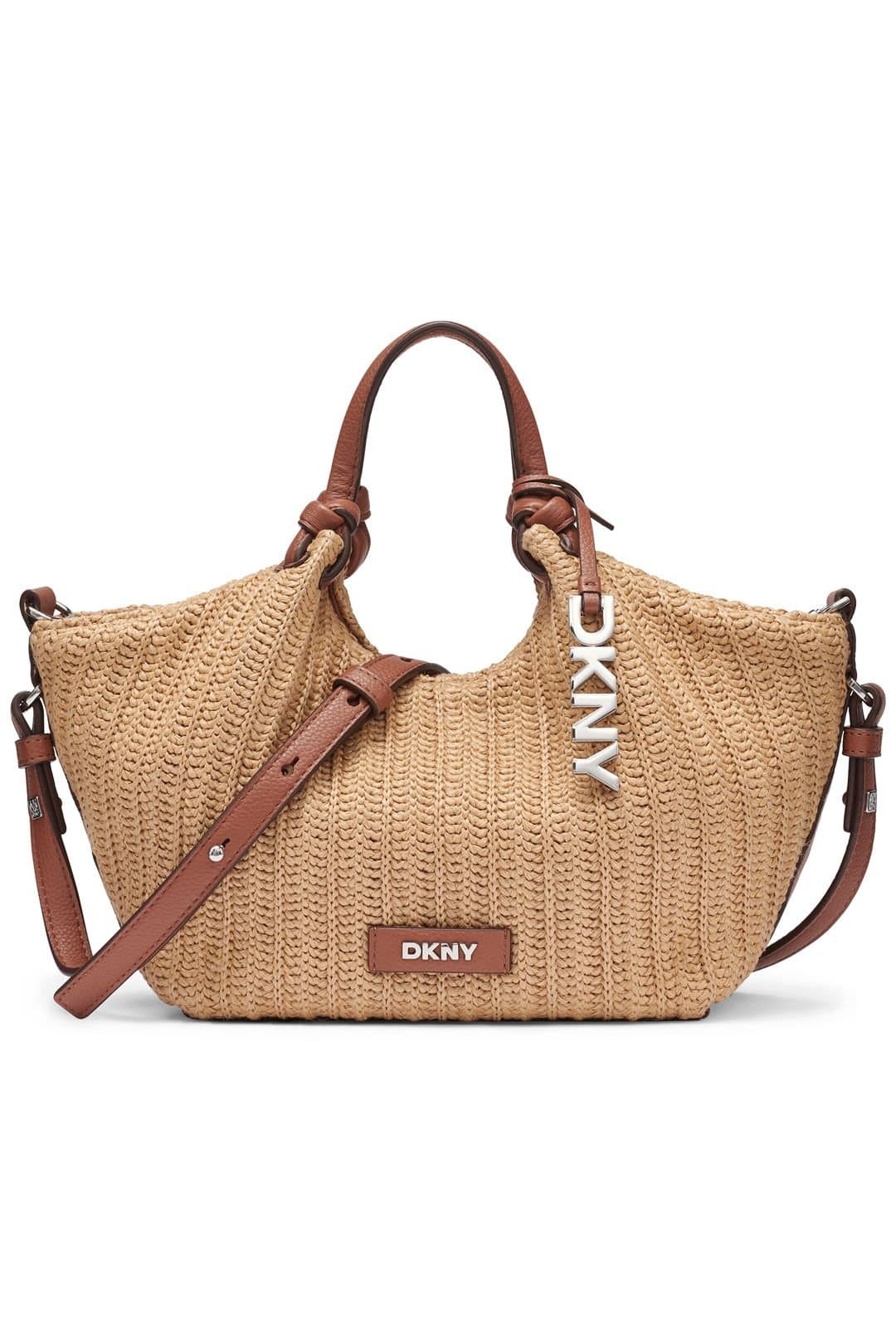 DKNY DKNY Taupe Raffia Tote in Natural