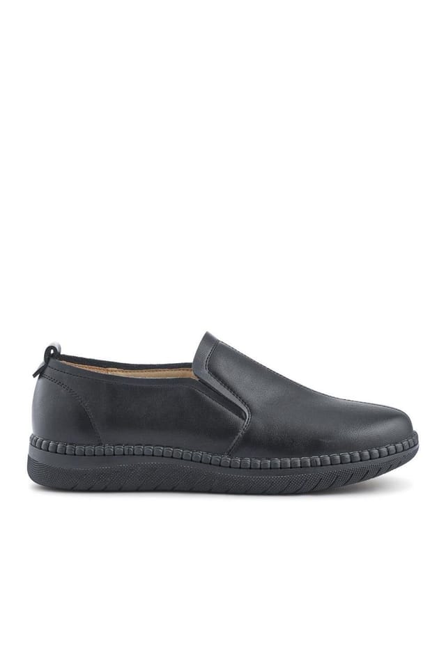 Pavers Pavers Women's Wide Fit Smart Slip-On Shoes With Leather Insole in Black - 2