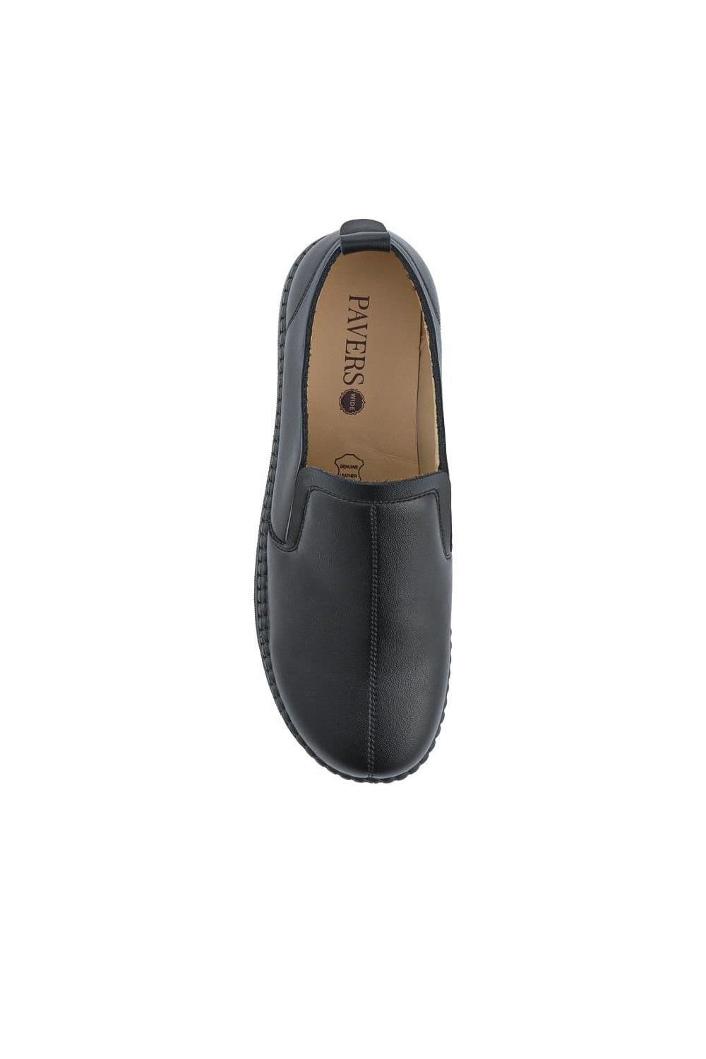 Pavers Pavers Women's Wide Fit Smart Slip-On Shoes With Leather Insole in Black - 4