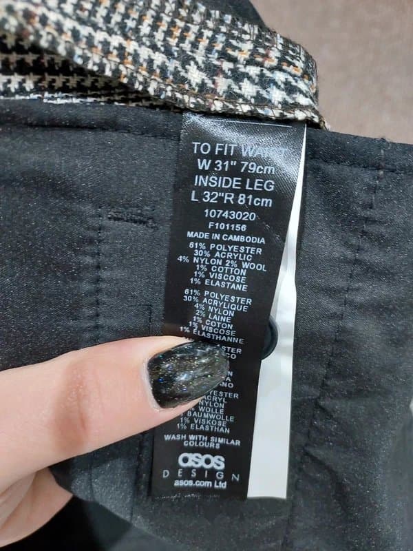 ASOS W31 l30 with 2% of wool