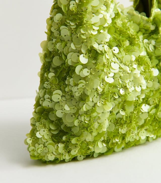New Look Bright Green Sequinned Grab Bag New Look - 3