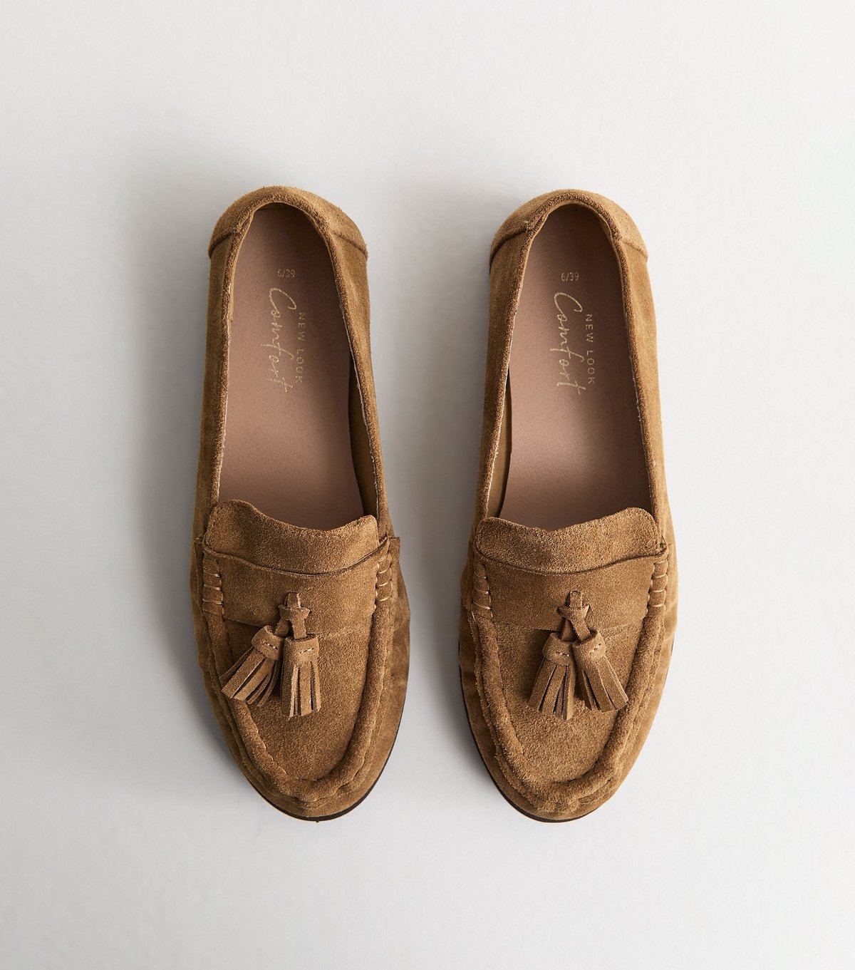 New Look Women's Premium Real Leather Camel Suede Tassel Loafers New Look - 2