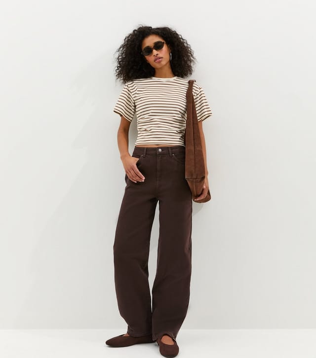 New Look Women's Dark Brown Barrel Leg Jeans New Look - 2