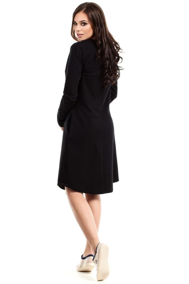Love Lace Love Lace Women's Everyday A Line Long Sleeve Sweatshirt Dress in Black - 3