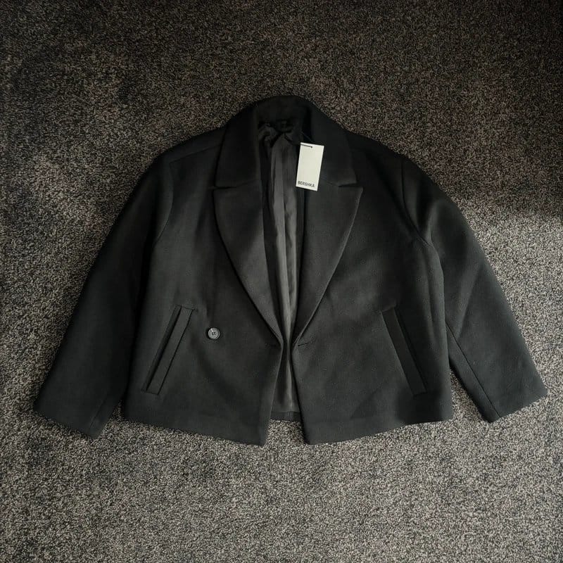 Bershka Black Cropped Blazer Jacket