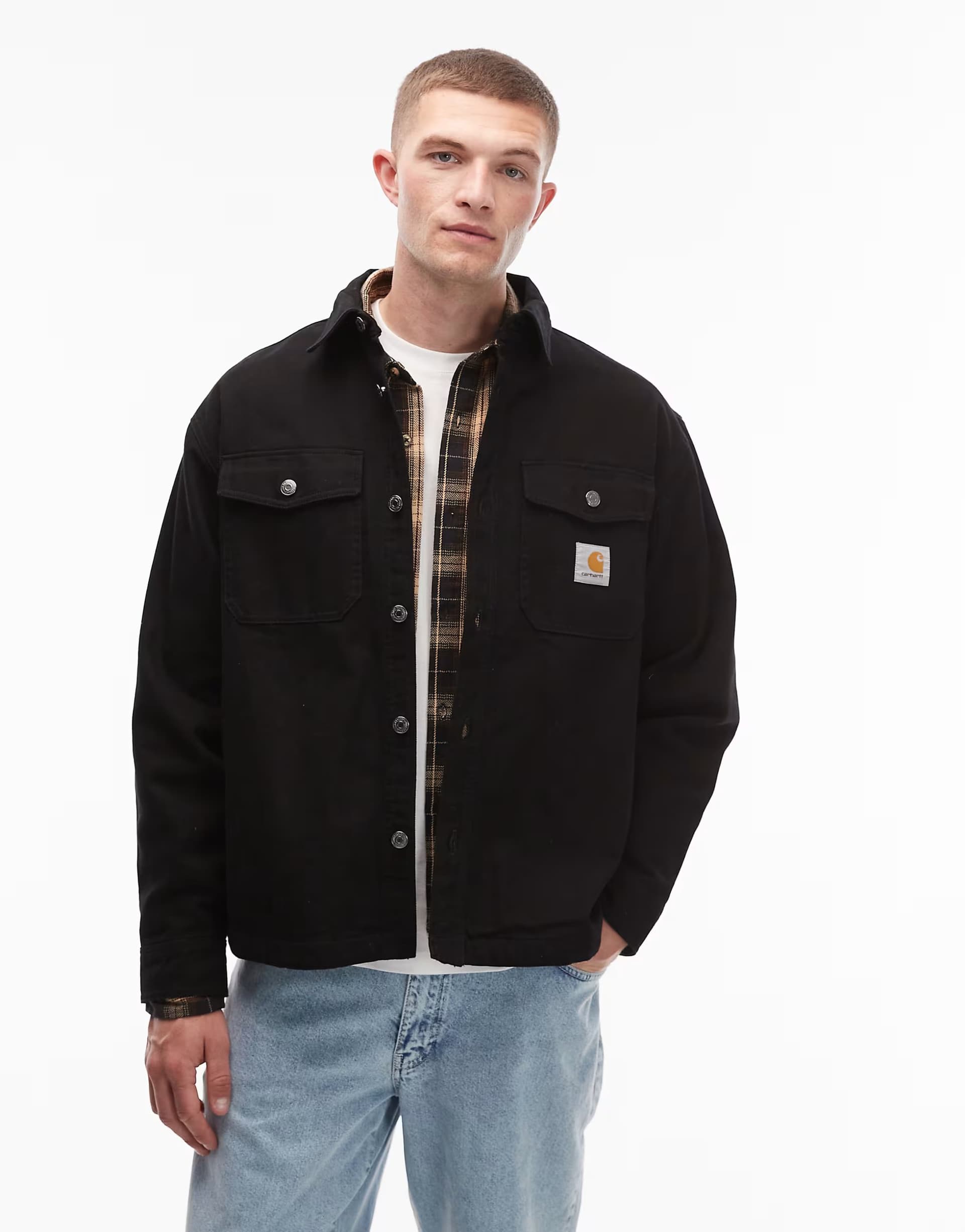 ASOS Carhartt WIP Selby Denim Shirt Jacket in Black