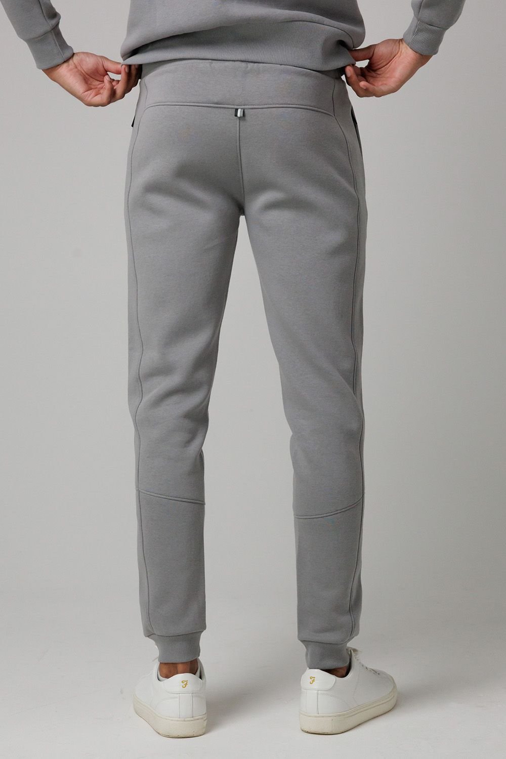 Santa Barbara Polo & Racquet Club Santa Barbara Polo & Racquet Club Men's Cotton Rich Joggers with Zipped Pockets & Drawstring Waist in Grey - 2
