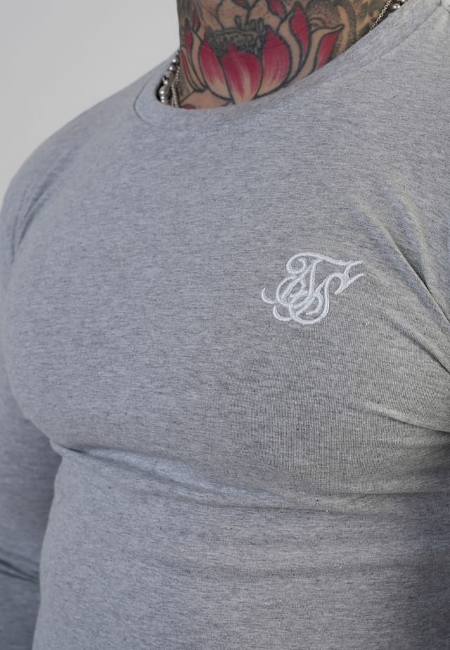 SikSilk SikSilk Men's Essentials LS T-Shirt in Grey - 2