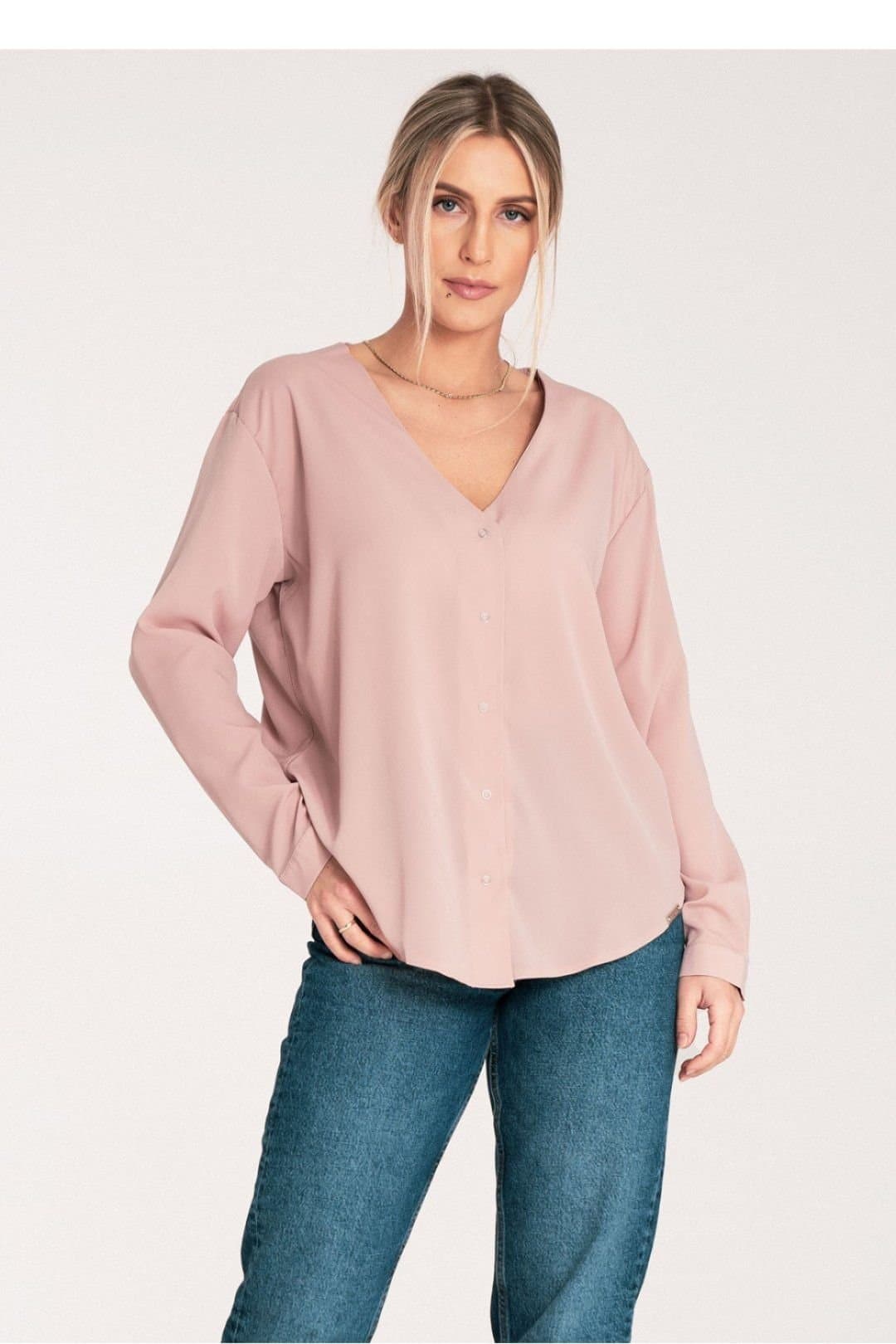 Love Lace Love Lace Dusty Pink Long Sleeve Shirt with Press Studs